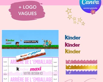 LEGE sjabloon voor Kinder Maxi-verpakking - Aangepaste Kinder Maxi-sjabloon - gepersonaliseerde Kinder Maxi - Canva-sjabloon
