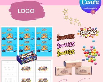 LEGE sjabloon voor smarties-verpakking - Aangepaste smarties-sjabloon - gepersonaliseerde smarties - Canva-sjabloon