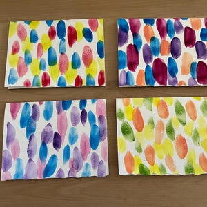 Original Abstract Watercolor Note Cards – Set of 4 Blank 5x7 Cards with Envelopes – Hand-Painted Stationery – Unique Greeting Card Set