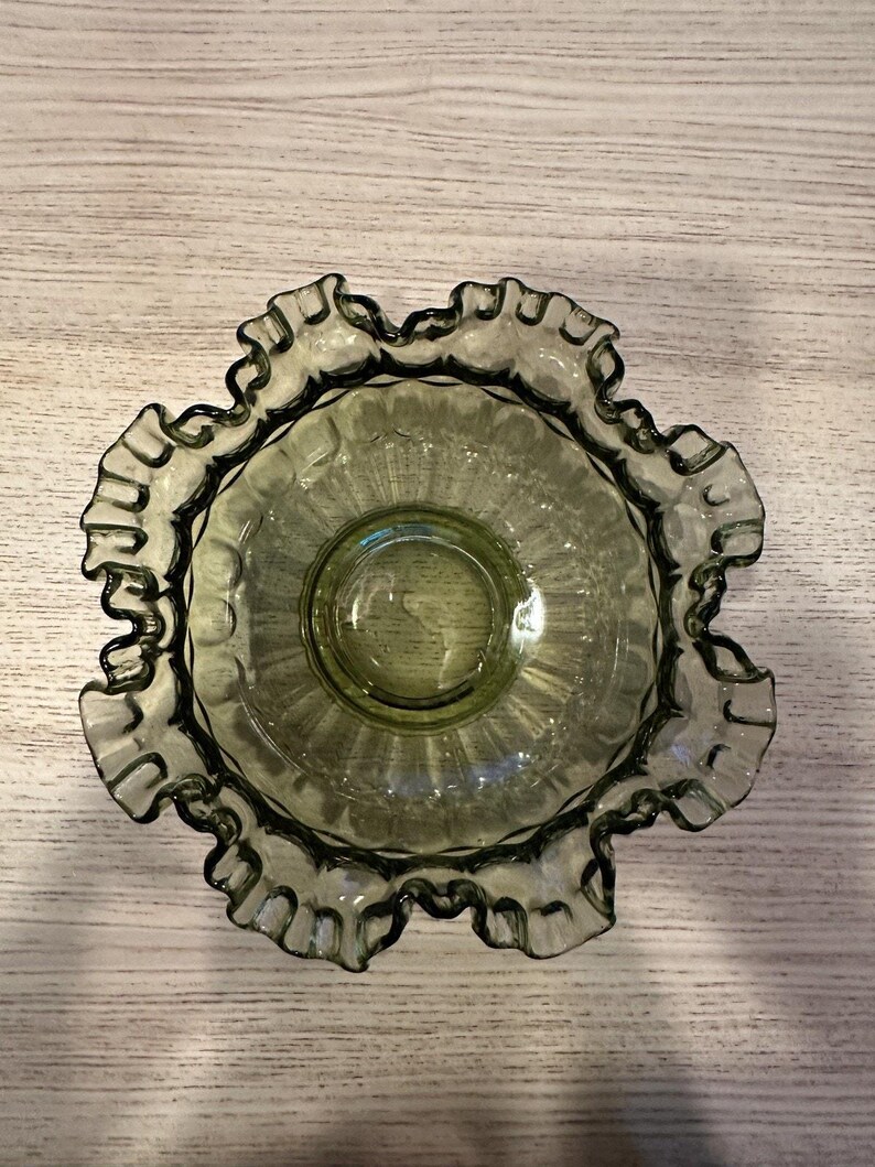 Vintage Fenton Colonial Green Thumbprint Pattern 8