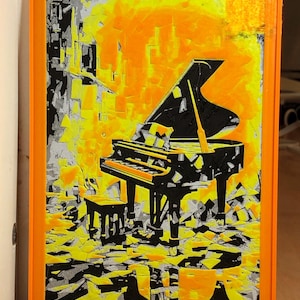 3D Printed Piano Art – Minimalist Music Lover Decor (133×200 mm)