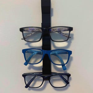 Wall Glasses or Sunglasses Holder – Universal Eyewear Organizer – Stick-On Mount Option – 1, 2, or 4 Slots