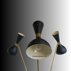 Elegant Mid Century Stilnovo Brass Tripod Floor Lamp – Vintage Italian Lighting, MCM Style Home Decor