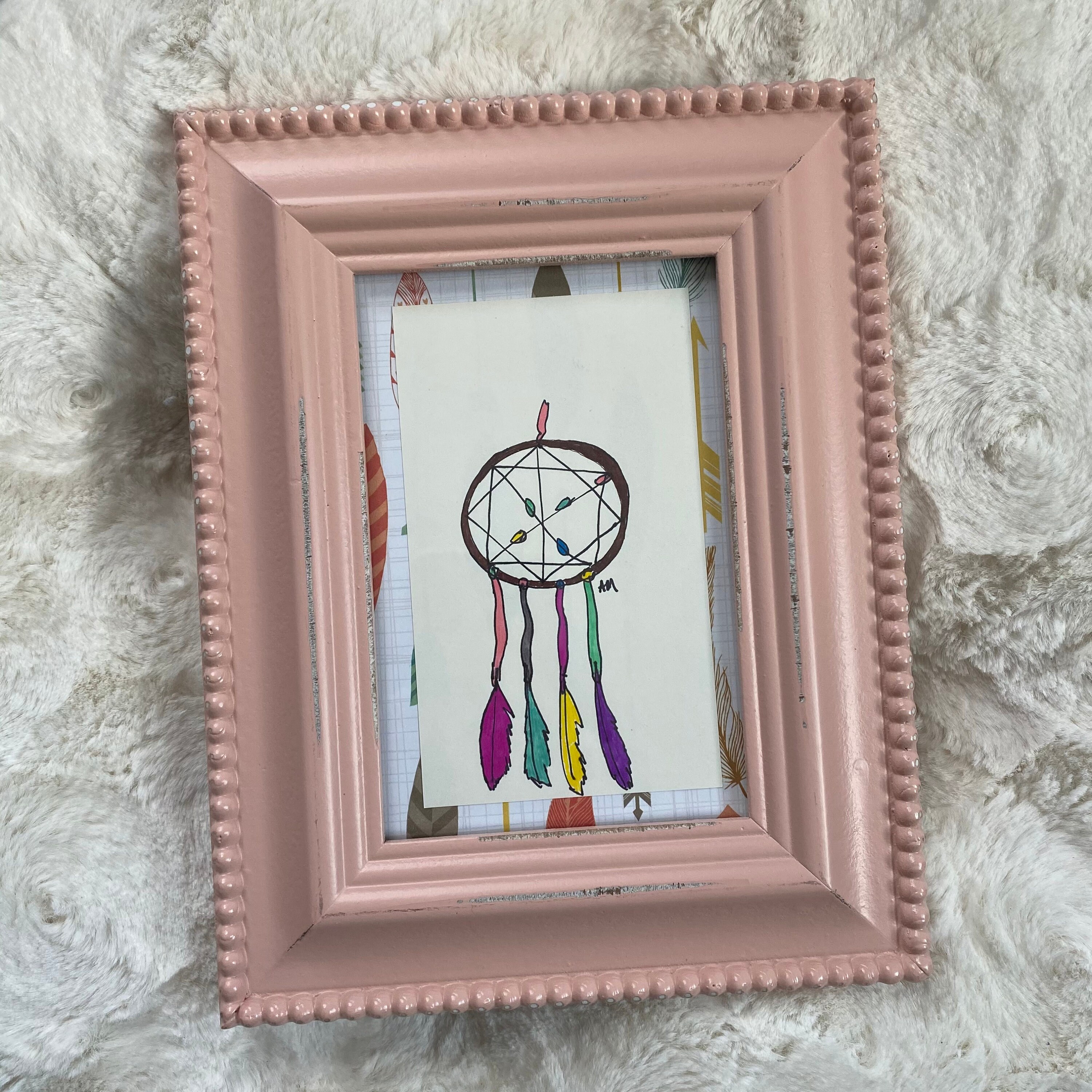 Dreaming-Dream Catcher Framed Original Sketch