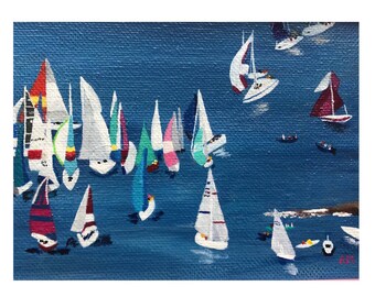 Set of 10 Sailboat Blank Note Cards
