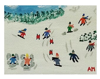 Set of 8-Skiing Blank Note Cards