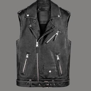 Handmade Leather Motorcycle Vest: Distressed Chocolate Brown, Unisex Biker Style
