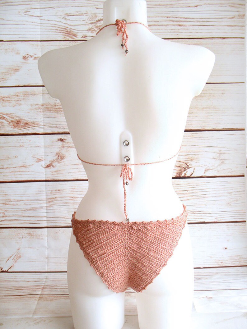 High waisted bikini in nude pink Crochet bikini High waisted Etsy