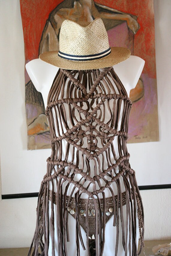 robe macramé plage
