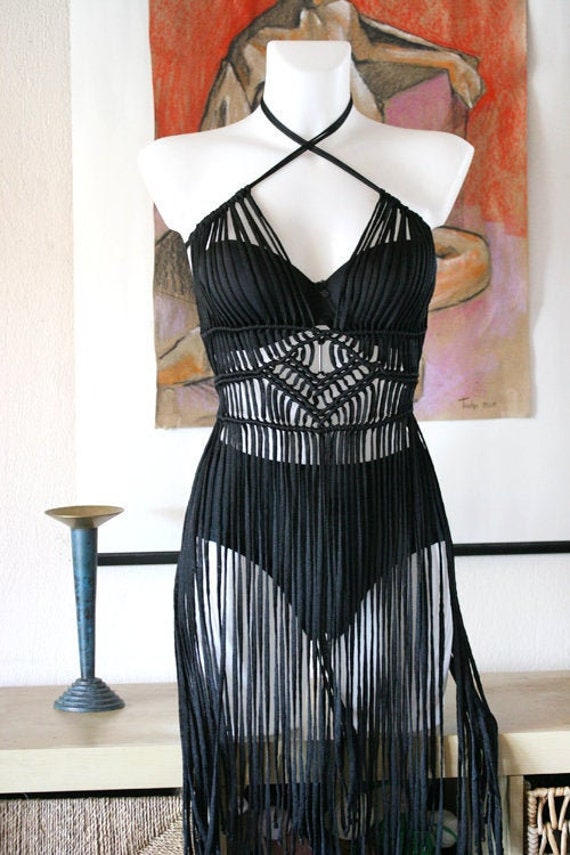 robe macramé plage