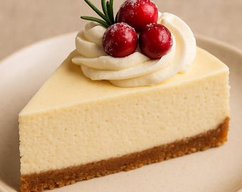 Recette de gâteau au fromage aux flocons de neige PDF | Dessert imprimable | Gâterie des Fêtes facile sans cuisson | Douceur d'hiver élégante | Téléchargement numérique instantané