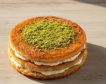 Kunafa Dessert Recipe PDF, Double Kaymak Layered Turkish Dessert, Crispy Kataifi Sweet, Middle Eastern Kunefe Guide