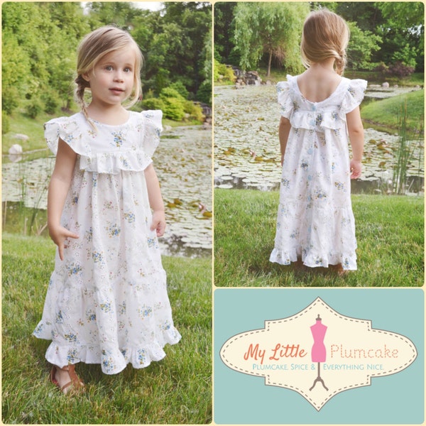 Sweet Jane Ruffle Dress - Girl PDF Sewing Pattern - Instant Download