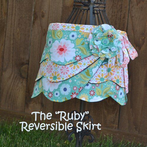 Reversible Wrap Skirt Girl PDF Sewing Pattern Fabric Flower - Etsy