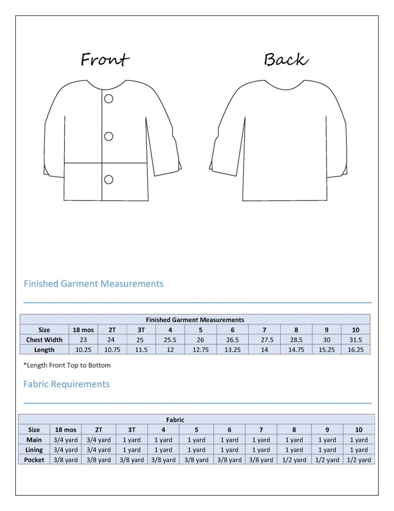 Girl Sewing Pattern Jacket Capsule Wardrobe PDF Pattern image 5