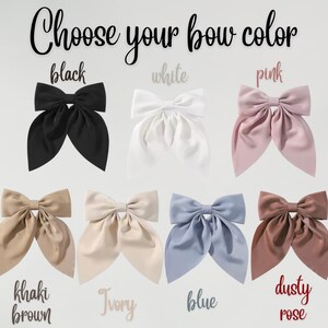 til death embroidered bow with wedding date or future name Bachelorette party gift for bachelorette bridal hair bow edgy bridal decorations image 10