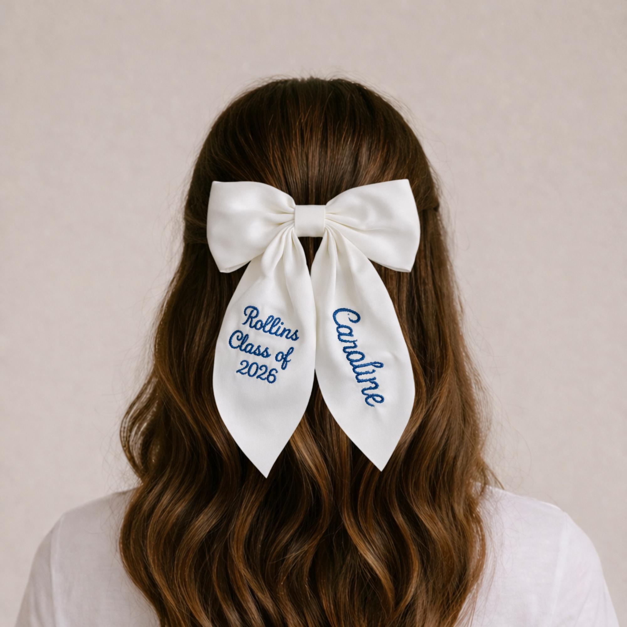 Graduation Hair Bow Graduation Accessory Personalized Grad Bow Cap and ...