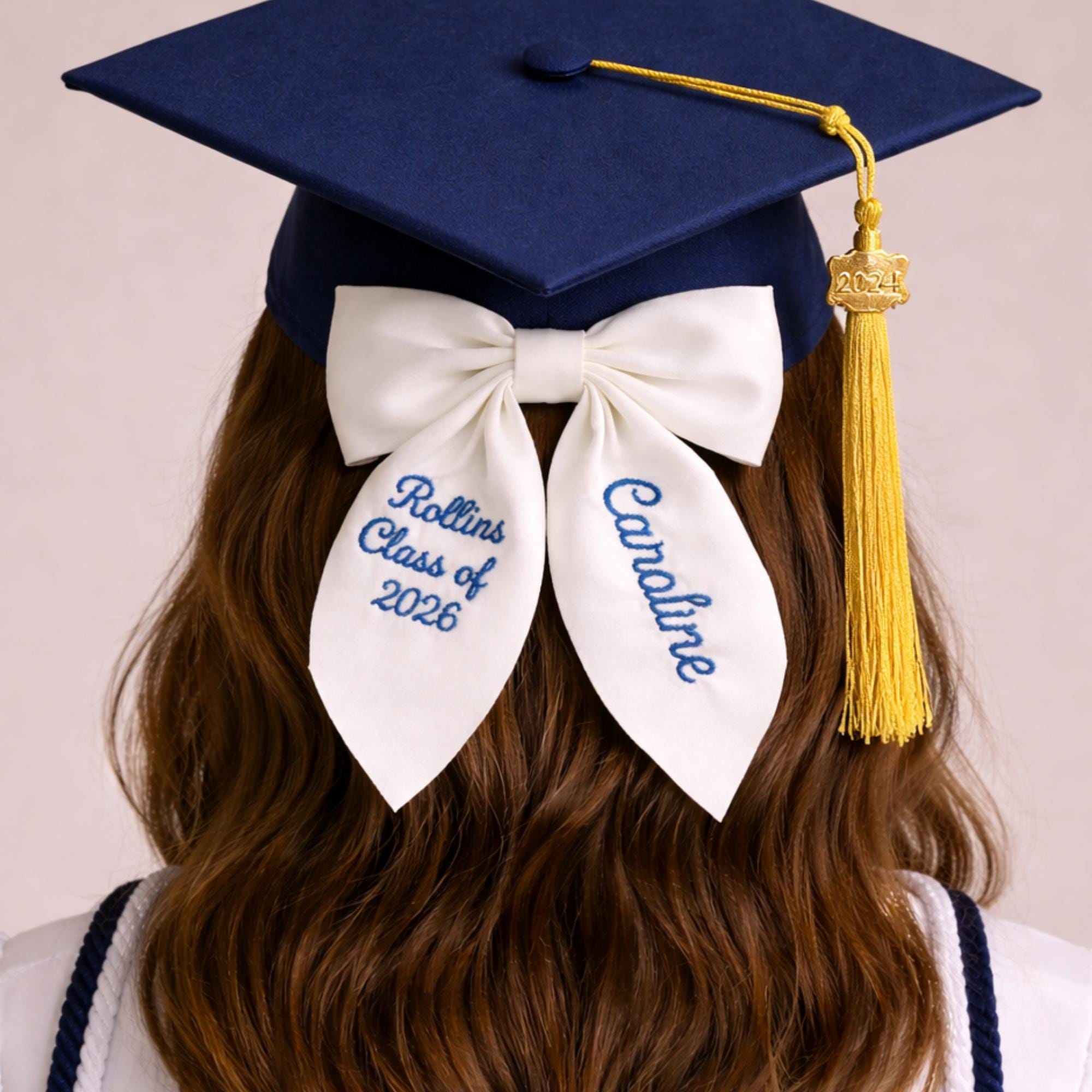 Graduation Hair Bow Graduation Accessory Personalized Grad Bow Cap and ...