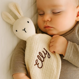 Conejito de peluche personalizado bordado con nombre, regalo personalizado para baby shower, recuerdo para recién nacido, regalo estético para bebé.