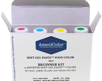 AmeriColor, .75 oz Soft Gel Paste 4 Color Beginner Kit