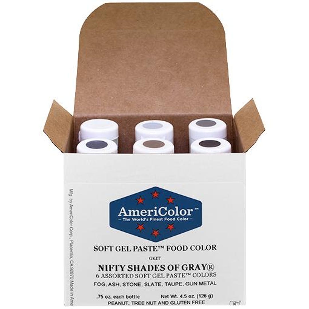 Americolor, .75 Soft Gel Paste 6 Color Nifty Shades of Gray Kit - Etsy