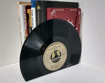 Vinyl Record Bookends, Music Lover Gift, Ten Inch Vintage Vinyl Records, Unique Bookend