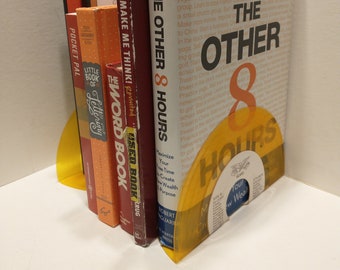 Vinyl Record Bookends, Colored Vinyl 45s, Choose Your Color, Handmade Music Lover Gift