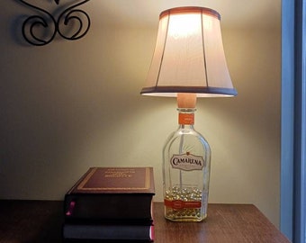 Glass Bottle Lamp, Tequila Table Lamp, Unique Desk Lamp using a Camarena Tequila Bottle