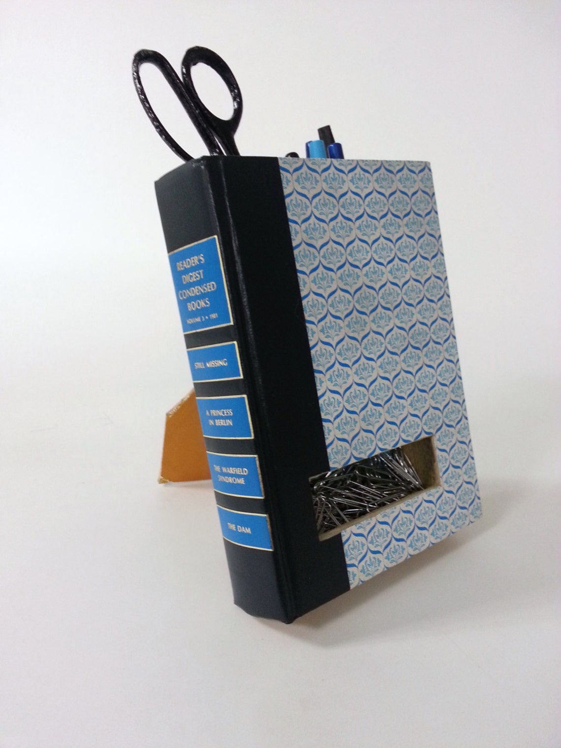 Recyled Book Pencil Holder Desk Organizer Upcycled Etsy