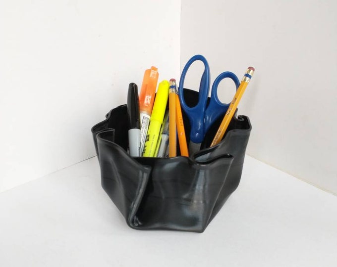 Recycled Vinyl Record Bowl: Tulip Desk Organizer, Succulent Planter
