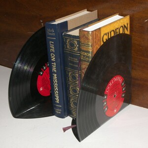 Here is another angle that shows both bookends holding up some hardback books.
