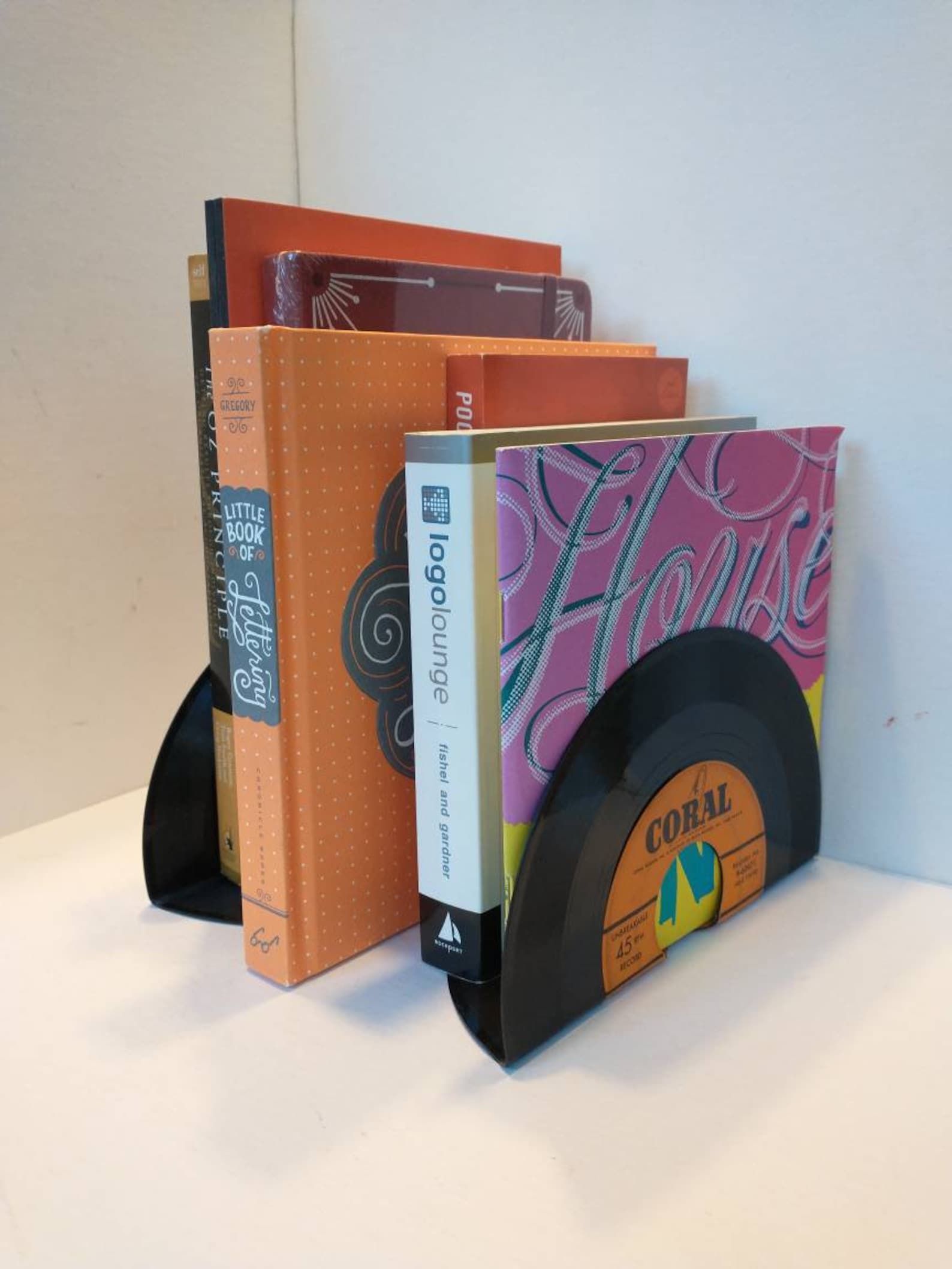 Vinyl Record Bookends Smaller 45 Vinyl Record Bookends Etsy