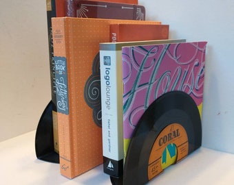 Vinyl Record Bookends, Smaller 45 Vinyl Record Bookends, Vintage Vinyl Records