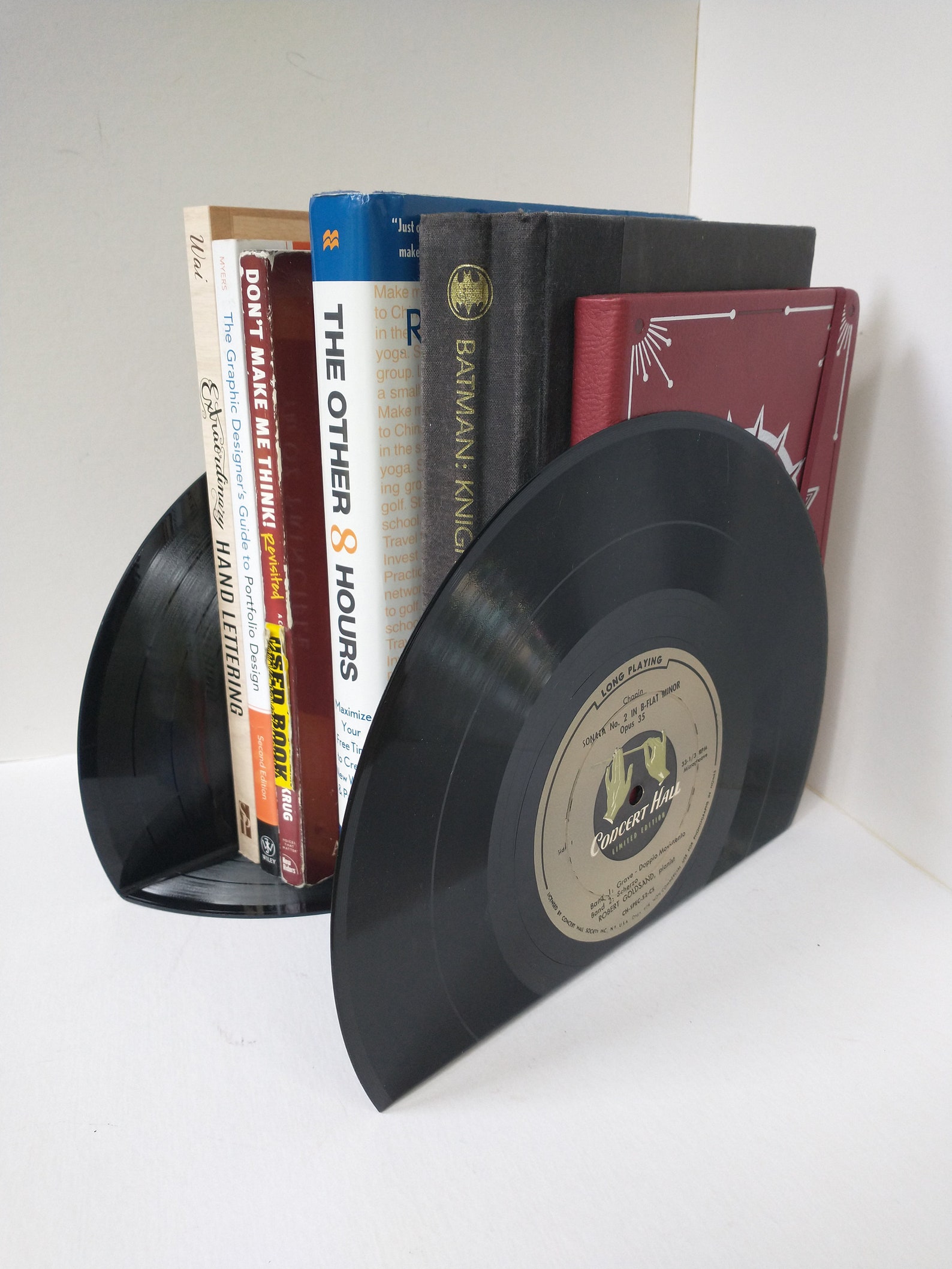 Vinyl Record Bookends, 10 Inch Records, Slim Fit, Choose Color - Etsy
