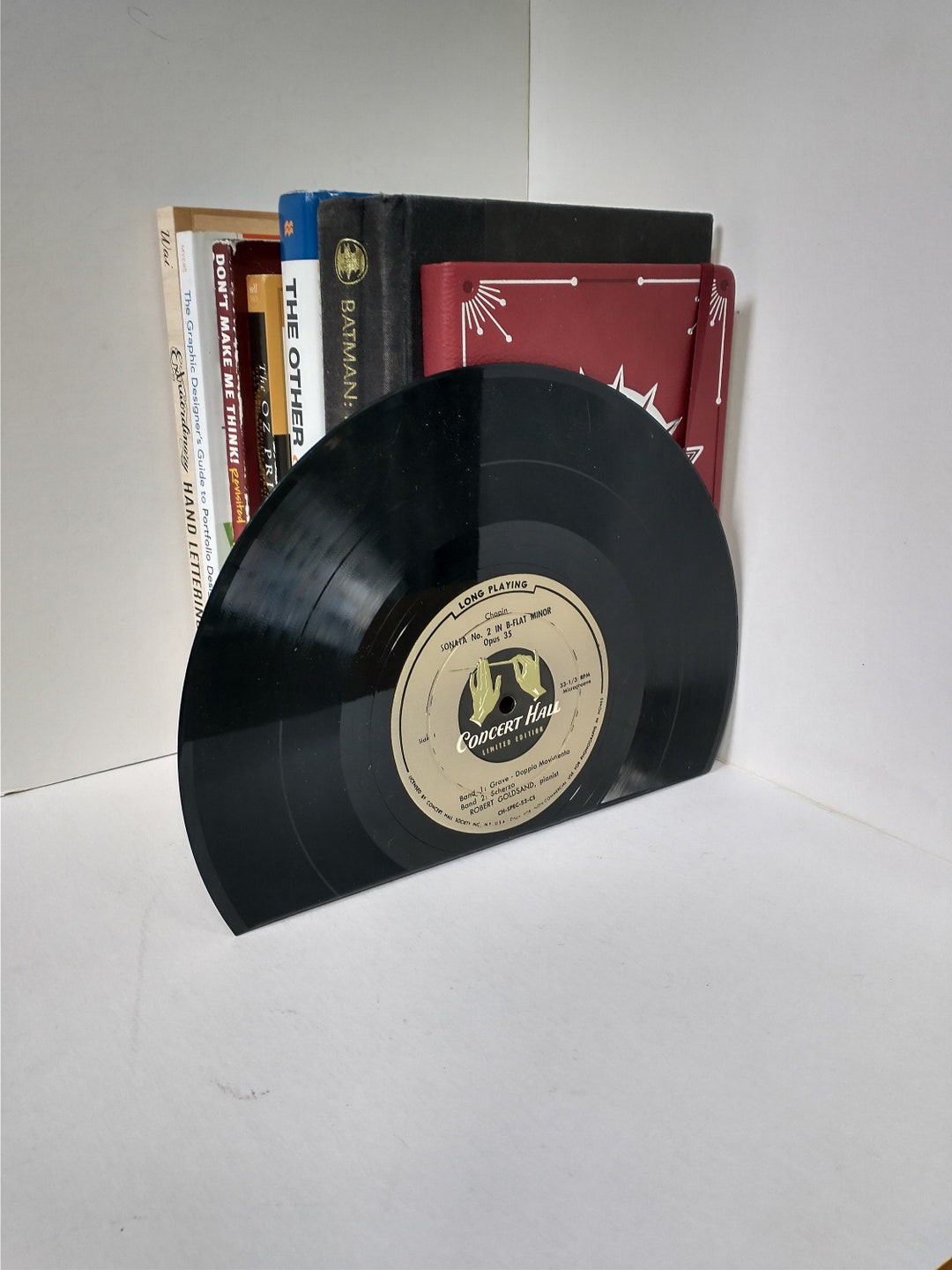 Vinyl Record Bookends, Music Lover Gift, Ten Inch Vintage Vinyl Records