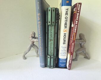 Strong Woman Bookends | Muscular Figure Book Ends | 3D Printed | Hand Painted | Unique Home Decor | Shelf Decor | Gift for Her