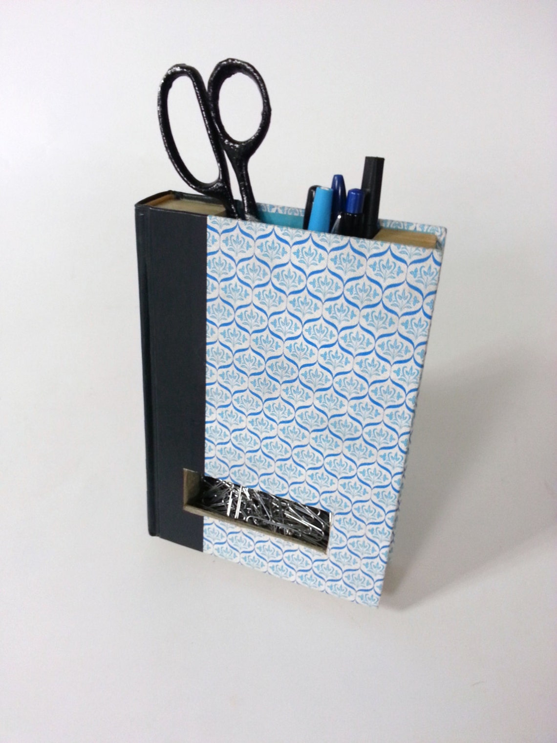 Recyled Book Pencil Holder Desk Organizer Upcycled Etsy