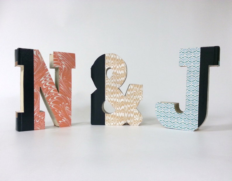 Cut Book Letters, Decorative Vintage Books, Hand Cut Book Letters for Wedding Gifts or House Warming Gifts image 1