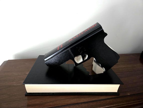 Cut Book Art, Gun Books Man Cave Decor, Office Decor, Book Gun Art, Gifts for Him