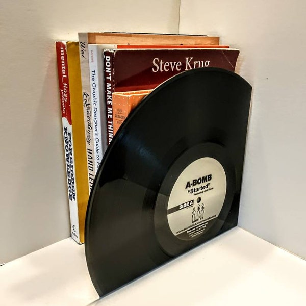 Vinyl Record Bookends, Vintage Vinyl Records, Unique Bookends, Great Music Lover Gift