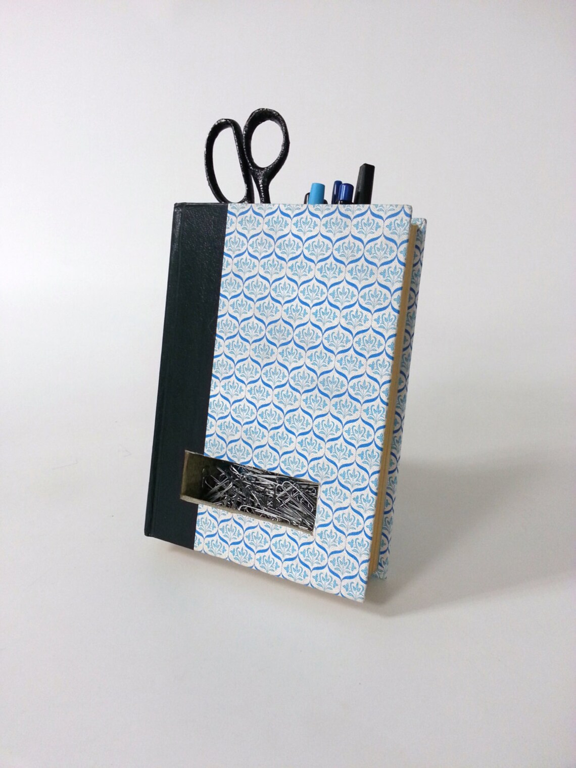 Recyled Book Pencil Holder Desk Organizer Upcycled Etsy