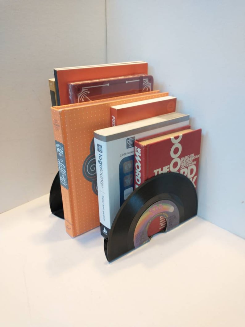 Vinyl Record Bookends Smaller 45 Vinyl Record Bookends Etsy