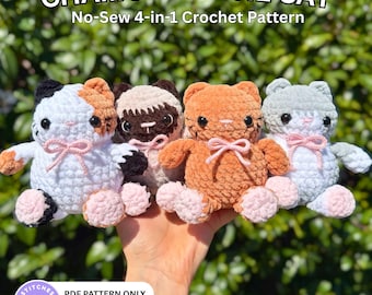 Chamomile die Katze No-Sew 4-in-1 Häkelanleitung