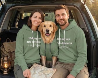 Matching Pet and Owner Hoodies | Sage Green Hoodie Set Dog Mom Gift Personalized Pet & Couple Sweatshirt Custom Walking Dog Outfit Pet Lover