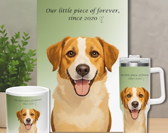 Custom Pet Portrait Canvas: Personalized Cat or Dog Art, Optional Mug/Tumbler