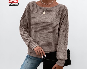 Women’s Long Sleeve Tunic Top, Pullover Sweater, Casual Fall Shirt
