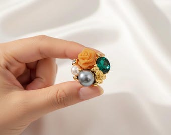 Geometrische Perlenohrringe – Elegantes Gold für Damen