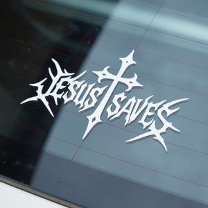 Jesus Saves | Car Sticker Vinyl Decal | Windows Laptops Etc