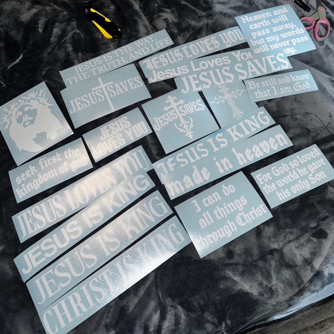 20 Pack Jesus Theme Faith Decals | Christian Vinyl Sticker Pack | Bible ...