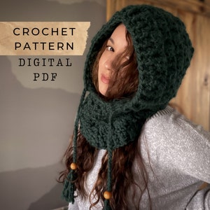 Columbia Hoodlet // Crochet pattern, Balaclava, Hood, Cowl, Hooded Cowl, Scarf, Crochet, Fall, Winter, Scarf, Chunky, Super Bulky, Tzigns image 1